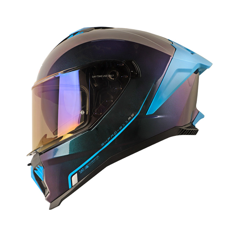 CASCO INTEGRAL SHAFT SHPRO611RS XOLID CAMALEON AZUL BRILLO VISOR AZUL