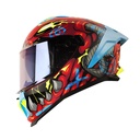 CASCO INTEGRAL SHAFT SHPRO611RS DRAKON ROJO AZUL MATE VISOR AZUL
