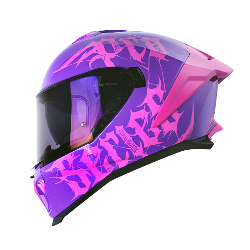 CASCO INTEGRAL SHAFT SHPRO611RS DARK LAB MORADO FUCSIA BRILLO VISOR MORADO