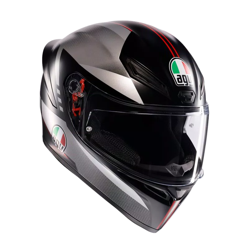 CASCO INTEGRAL AGV K1S LAP NEGRO GRIS ROJO MATE E2206