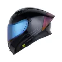 CASCO INTEGRAL SHAFT 526SP EVO SOLID V2 NEGRO GRIS OSCURO BRILLO VISOR AZUL
