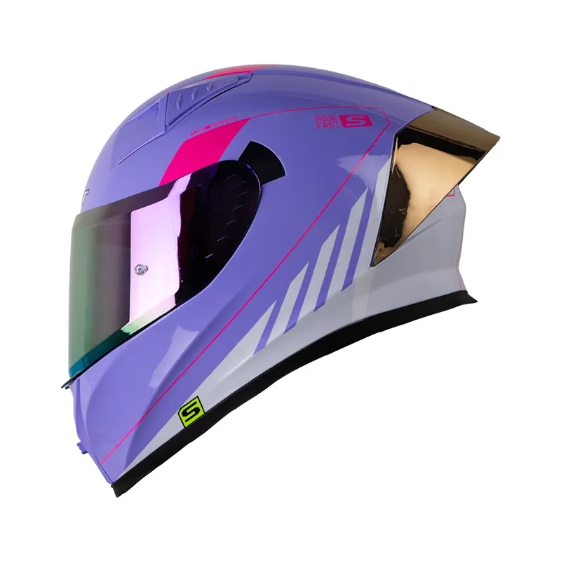 CASCO INTEGRAL SHAFT 526SP EVO RH-FORZA MORADO CLARO BLANCO BRILLO