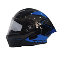 CASCO ABATIBLE ICH 3120 DOBLE VISOR MIXTER NEGRO AZUL BRILLO VISOR TRANSPARENTE 