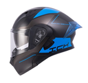 CASCO ABATIBLE ICH 3120 DOBLE VISOR MIXTER NEGRO AZUL BRILLO VISOR TRANSPARENTE 