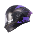 CASCO ABATIBLE ICH 3120 DOBLE VISOR MIXTER NEGRO MORADO BRILLO VISOR TRANSPARENTE