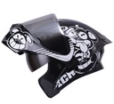 CASCO ABATIBLE ICH 3120 DOBLE VISOR TURN ON NEGRO BLANCO VISOR SILVER