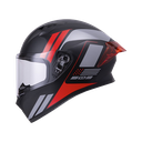 CASCO INTEGRAL ICH 503 NEZA NEGRO ROJO BRILLO VISOR TRANSPARENTE