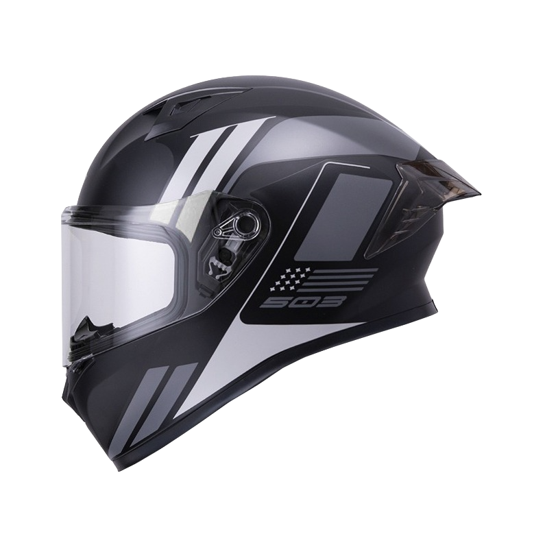 CASCO INTEGRAL ICH 503 NEZA NEGRO GRIS BRILLO VISOR TRANSPARENTE