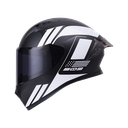 CASCO INTEGRAL ICH 503 NEZA NEGRO BLANCO BRILLO VISOR NEGRO