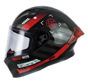 CASCO INTEGRAL ICH 503 CYBERPUNK NEGRO ROJO MATE VISOR TRANSPARENTE