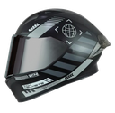 CASCO INTEGRAL ICH 503 CYBERPUNK NEGRO GRIS VISOR SILVER