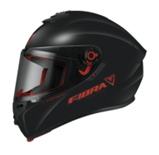 CASCO INTEGRAL FIBRA GIGA CHROMA NEGRO ROJO MATE