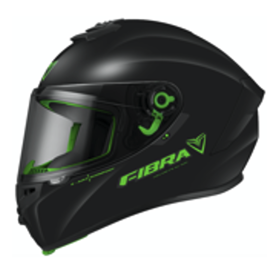CASCO INTEGRAL FIBRA GIGA CHROMA SOLID NEGRO VERDE MATE (S)