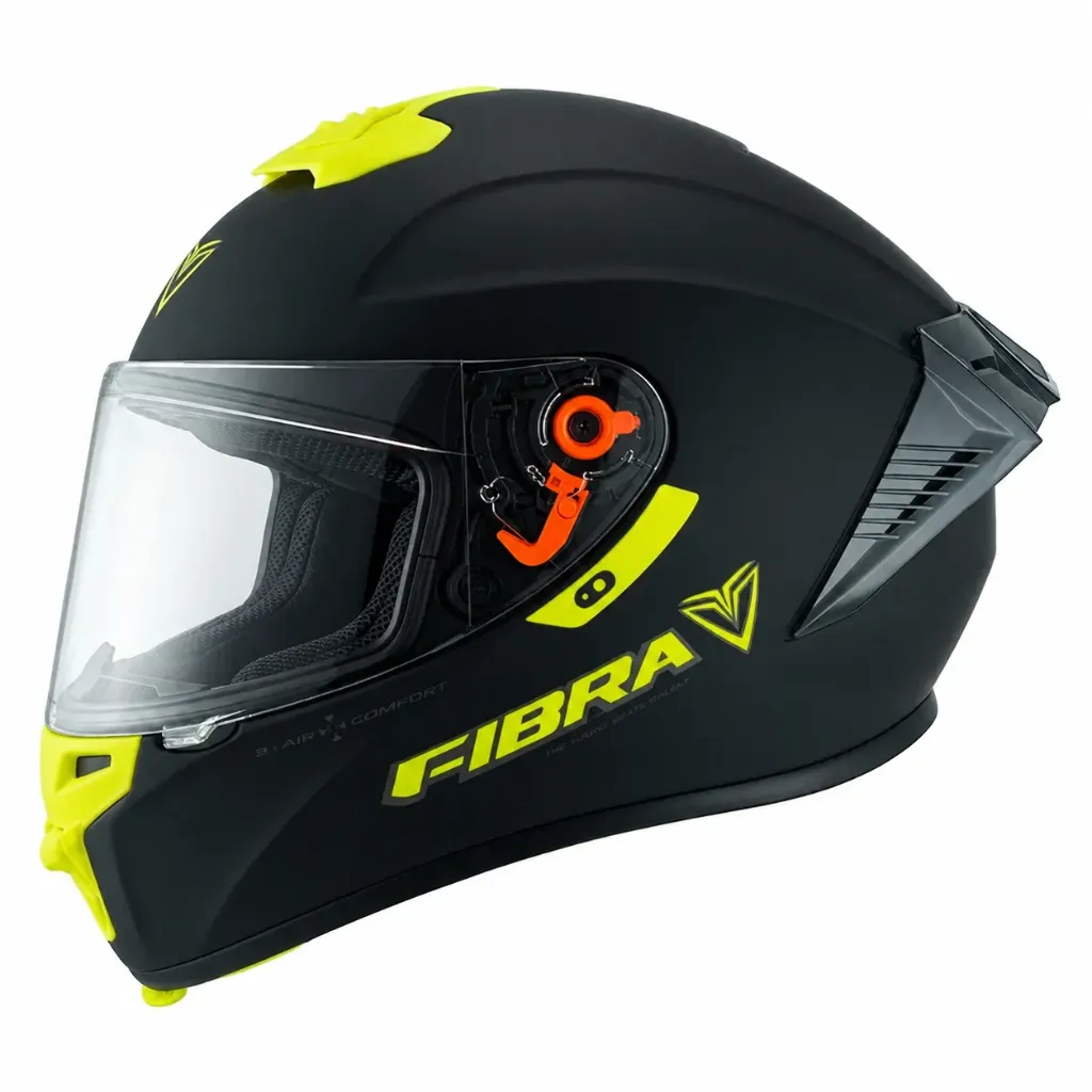 CASCO INTEGRAL FIBRA GIGA SOLID NEGRO AMARILLO MATE (S)