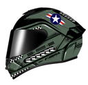 CASCO INTEGRAL FIBRA GIGA CHROMA MILITAR NEGRO VERDE MATE