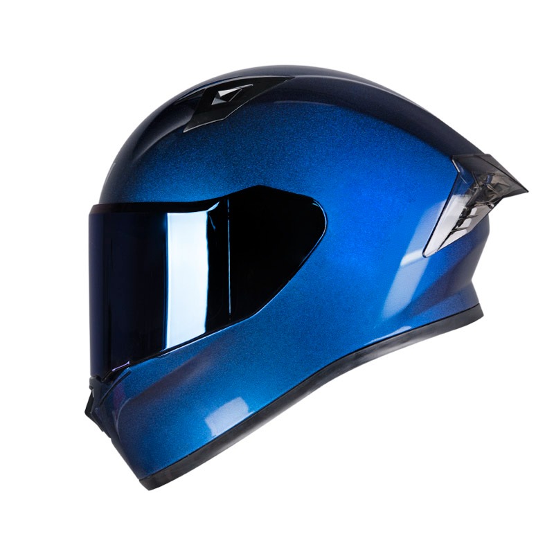 CASCO INTEGRAL ICH 503 SOLID CAMALEON AZUL BRILLO VISOR AZUL 