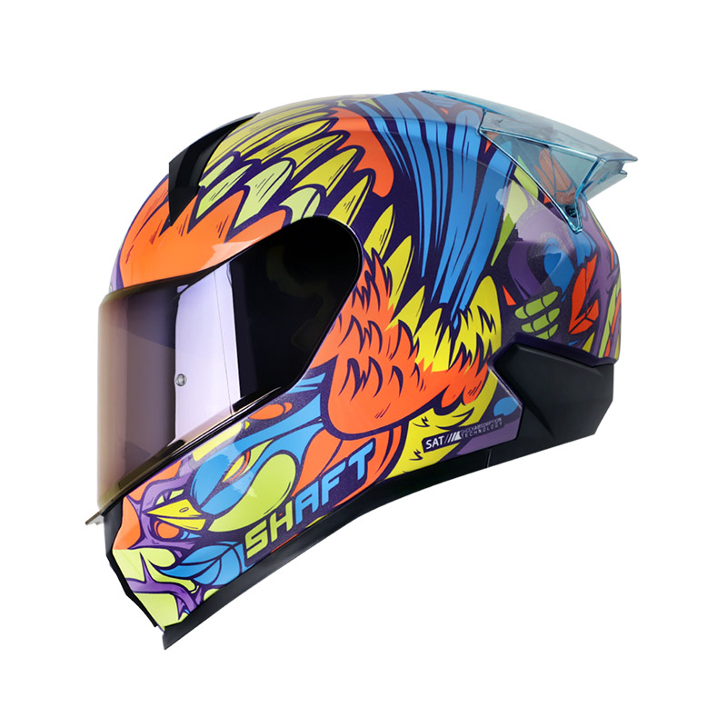 CASCO INTEGRAL SHAFT SH560 EVO FLY MORADO AZUL BRILLO