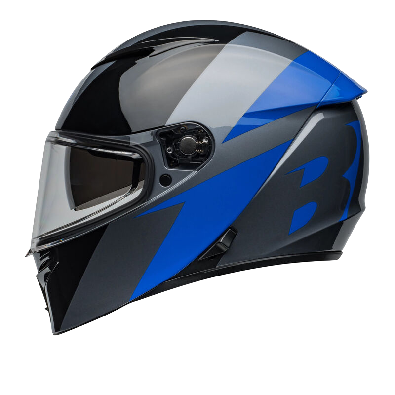 CASCO INTEGRAL BELL LITHIUM SHEAR GRIS AZUL BRILLO-INCLUYE PINLOCK