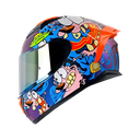 CASCO INTEGRAL SHAFT 582SP EVO CORAJE EL PERRO COBARDE CAMALEON AZUL BRILLO