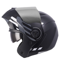 CASCO ABATIBLE ICH 3110DOT DOBLE VISOR CICU NEGRO GRIS MATE VISOR SILVER
