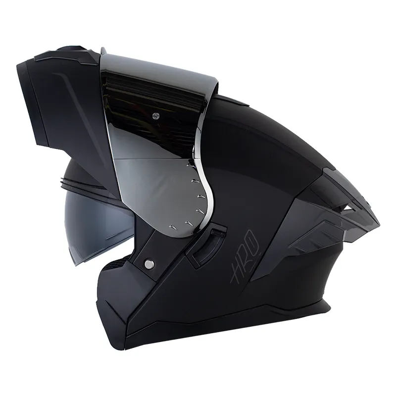 CASCO ABATIBLE HRO 3480 EVO DOBLE VISOR SOLID NEGRO GRIS OSCURO MATE