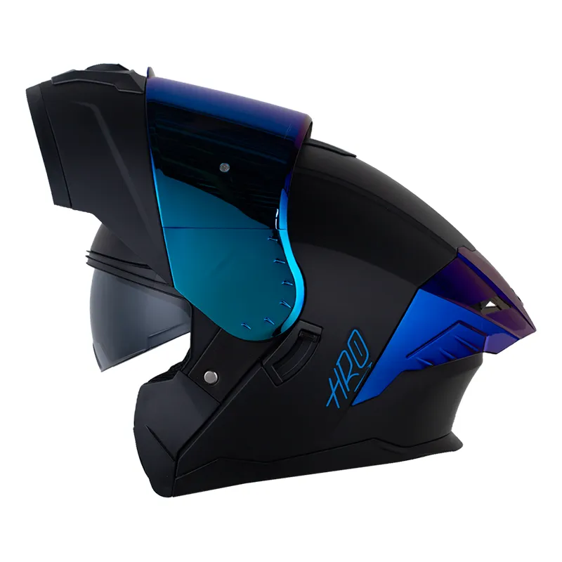 CASCO ABATIBLE HRO 3480 EVO DOBLE VISOR SOLID NEGRO AZUL MATE