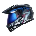 CASCO MULTIPROPOSITO HRO MX330 DOBLE VISOR ATTACK AZUL OSCURO AZUL BRILLO