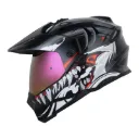 CASCO MULTIPROPOSITO HRO MX330 DOBLE VISOR ATTACK GRIS OSCURO GRIS BRILLO