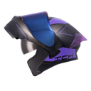 CASCO ABATIBLE ICH 3120 DOBLE VISOR MIXTER NEGRO MORADO MATE VISOR AZUL