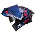 CASCO ABATIBLE ICH 3120 DOBLE VISOR TURN ON NEGRO AZUL NAVY MATE VISOR AZUL