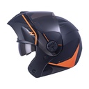 CASCO ABATIBLE ICH 3110DOT DOBLE VISOR REX NEGRO NARANJA MATE VISOR NEGRO