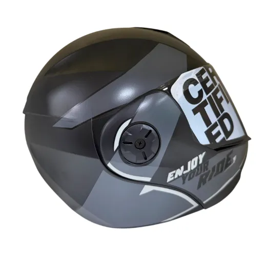 CASCO ABATIBLE ICH 3110 DOBLE VISOR TREAT NEGRO GRIS OSCURO BLANCO MATE VISOR NEGRO