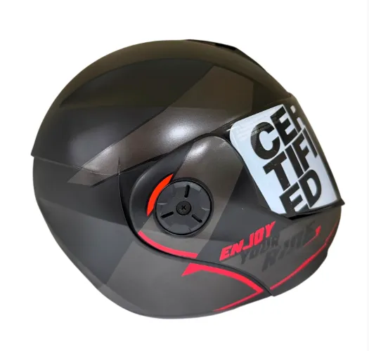 CASCO ABATIBLE ICH 3110 DOBLE VISOR TREAT NEGRO GRIS OSCURO ROJO MATE VISOR NEGRO
