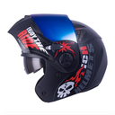 CASCO ABATIBLE ICH 3110DOT DOBLE VISOR SPEED MASTER NEGRO ROJO MATE VISOR AZUL