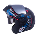 CASCO ABATIBLE ICH 3110DOT DOBLE VISOR SPEED MASTER NEGRO AZUL MATE VISOR SILVER