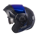CASCO ABATIBLE ICH 3110DOT DOBLE VISOR AIR FORZA NEGRO BLANCO MATE VISOR AZUL