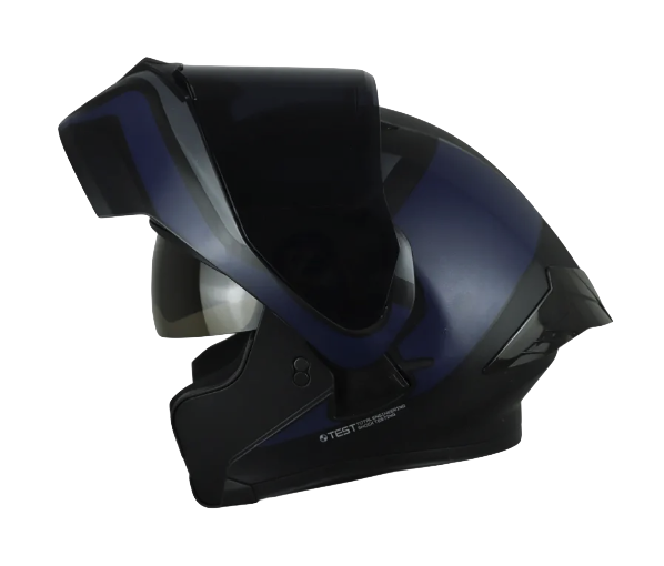 CASCO ABATIBLE ICH 3120 DOBLE VISOR FURTHER NEGRO AZUL NAVY MATE VISOR NEGRO