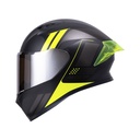CASCO INTEGRAL ICH 503 NEZA NEGRO AMARILLO MATE VISOR SILVER 