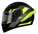 CASCO INTEGRAL ICH 501SP DES NEGRO AMARILLO BRILLO VISOR DORADO