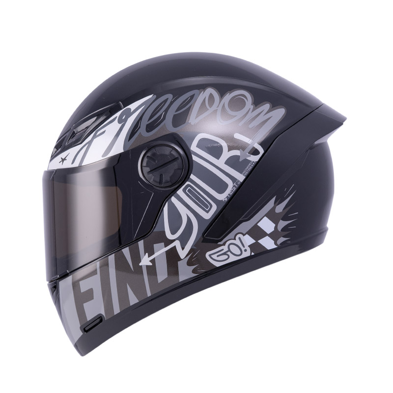 CASCO INTEGRAL ICH 501SP DM MESSAGE NEGRO GRIS VISOR NEGRO