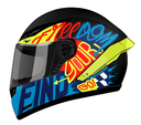 CASCO INTEGRAL ICH 501SP DM MESSAGE NEGRO AMARILLO VISOR NEGRO