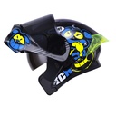 CASCO ABATIBLE ICH 3120 DOBLE VISOR TURN ON NEGRO AZUL BRILLO VISOR NEGRO