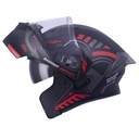 CASCO ABATIBLE ICH 3120 DOBLE VISOR COLOR TEST NEGRO ROJO MATE VISOR TRANSPARENTE