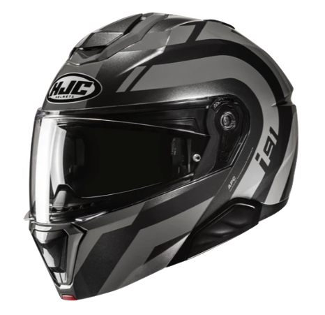 CASCO ABATIBLE HJC I91 DOBLE VISOR ARVEN MC5 GRIS NEGRO BRILLO-INCLUYE PINLOCK