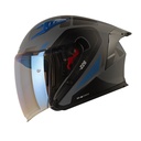 CASCO ABIERTO SHAFT SH226 GT BALAM GRIS OSCURO AZUL MATE VISOR AZUL