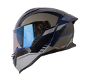 CASCO INTEGRAL SHAFT SH598GTR ADIV AZUL METALIZADO SILVER BRILLO