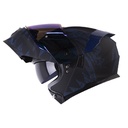 CASCO ABATIBLE HRO 3440 DOBLE VISOR GRUNGSTER NEGRO AZUL OSCURO MATE