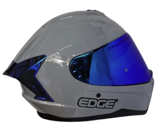CASCO INTEGRAL EDGE DC EXTREME SOLID GRIS AZUL BRILLO VISOR AZUL