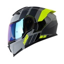CASCO ABATIBLE HRO 3440 DOBLE VISOR ROC GRIS AMARILLO BRILLO