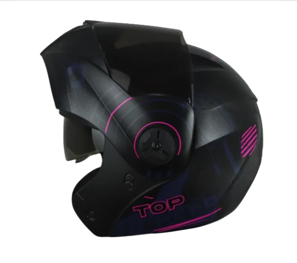 CASCO ABATIBLE ICH 3110DOT DOBLE VISOR AIR FORZA NEGRO FUCSIA VISOR NEGRO
